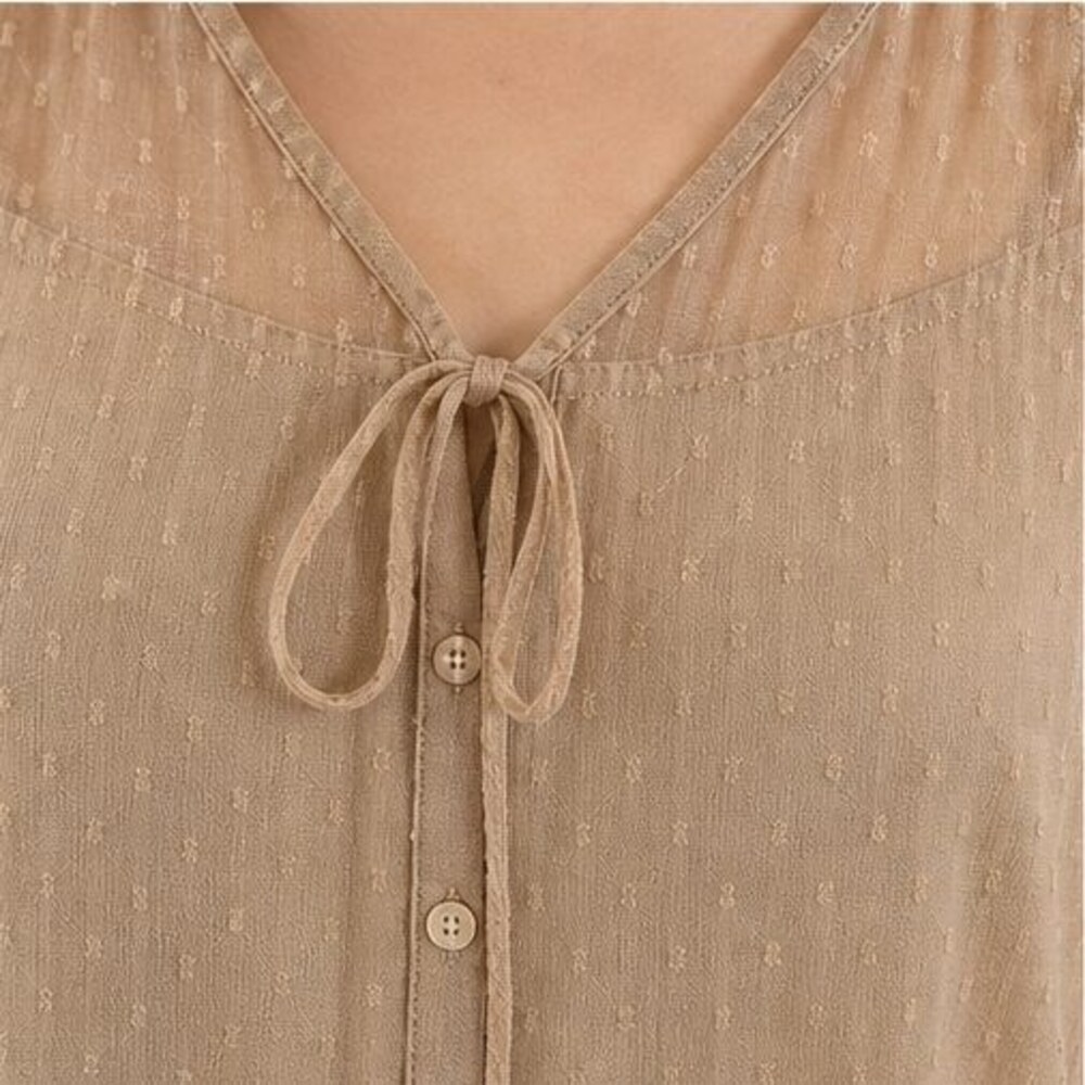 Camel Ruffle Blouse - Picture 4 of 6